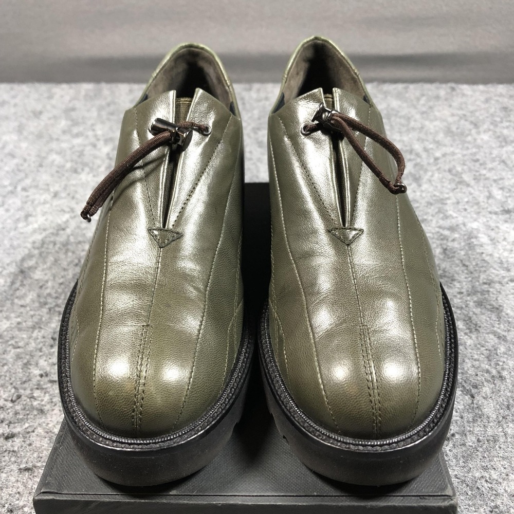 Paul Green Shoes Womens Size 7.5 Green Leather Lace Up Oxford Vibram Comfort - Picture 4 of 16